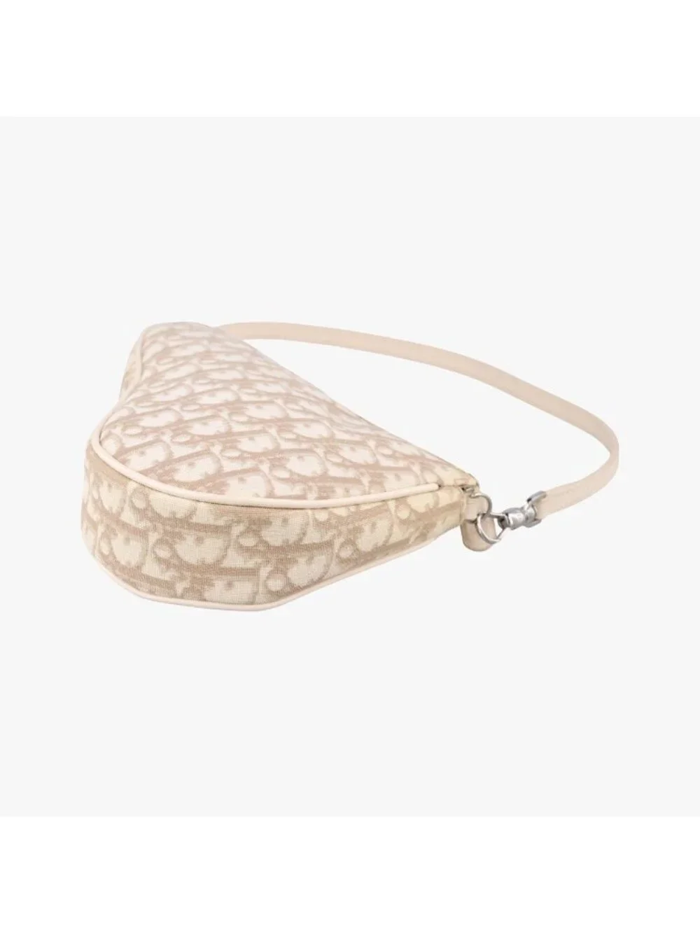Dior Saddle Beige Canvas Flower Embroidery MC Shoulder